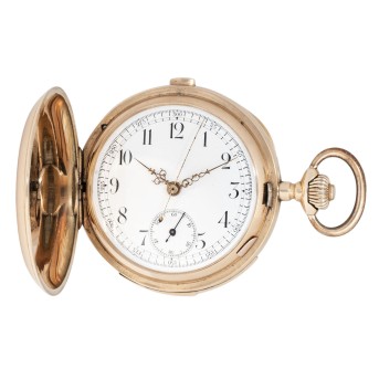 Anonyme Savonette Taschenuhr mit Chronograph und Minutenrepetition.