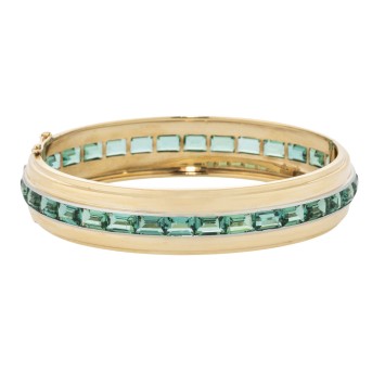 Armreif umlaufend mit feinen Turmalinen zus. ca. 18 ct