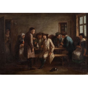 FRANKFURT PAINTER "Inn interior" 18th century