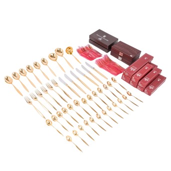 WMF 69-tlg. Speisebesteck 'Kopenhagen', 800 Silber vergoldet, 20. Jh.