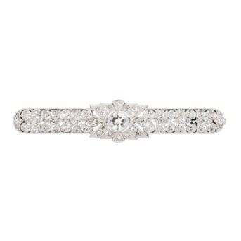 Brooch with diamonds totaling ca. 1 ct,