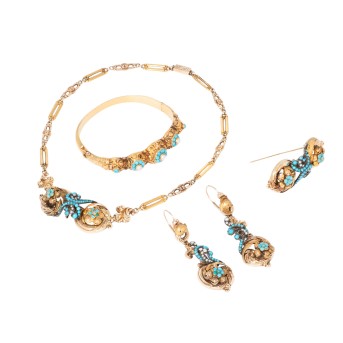 4-teiliges Biedermeier Schmuckset