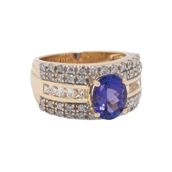 HARRY IVANS Ring mit Tansanit, Brillanten