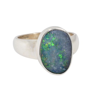Ring with boulder opal