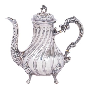 FRANKREICH, Kaffeekanne, 950 Silber, um 1900.