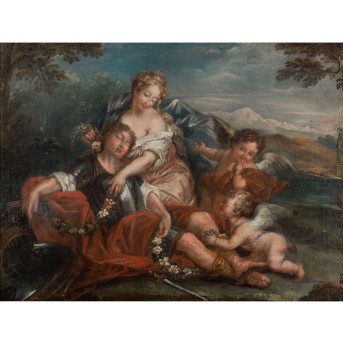 FRENCH SCHOOL OF THE XVIII CENTURY "Angelica and Medoro"