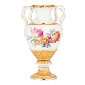 MEISSEN, Schlangenhenkelvase, 1. Wahl, vor 1924.