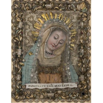 Klosterarbeit "MONSTRATE ESSE MATREM", spätes 19. Jh./um 1900, wohl ÖSTERREICH,