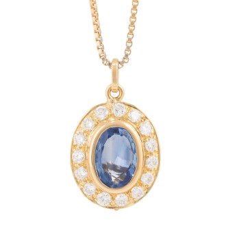 Pendant with fine sapphire approx. 2.5 ct, 