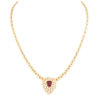 SCHILLING Collier mit feinem Siam Rubin