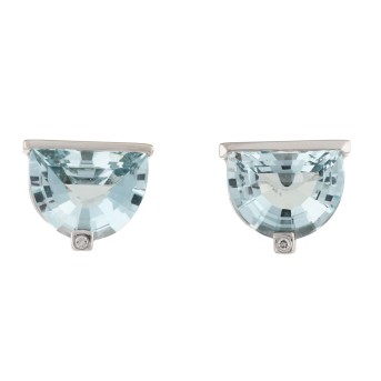Paar Ohrstecker mit 2 Aquamarinen