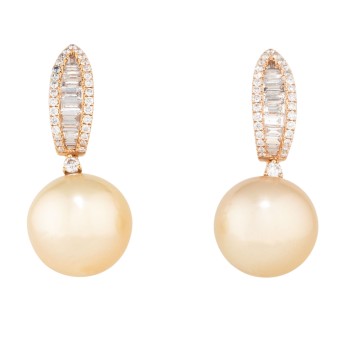 Ohrringe mit Südseeperlen und Diamanten