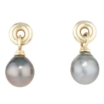 Ohrringe mit Tahiti-Tropfenperlen,
