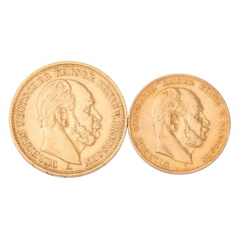Preussen 20 Mark und 10 Mark in Gold -
