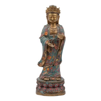 Brass guanyin. CHINA, 20th century.