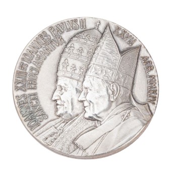 Vatikanstadt/SILBERgedenkmedaille Heiligsprechung von Johannes XXIII. und Johannes Paul II 2014 vz