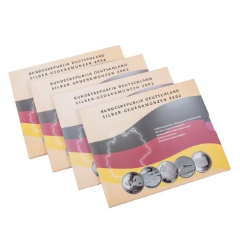 4 x BRD Silbergedenkmünzenset 2002 -