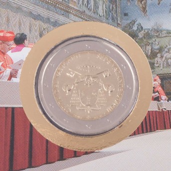 Vatican City - 2€ numismatic cover 2013 stamps 0,7€/0,85€/2€/2,5€ Sede Vacante