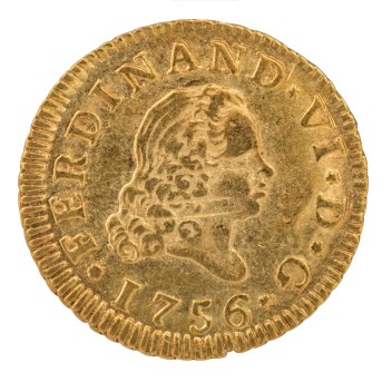 Spain - Ferdinand VI (1746-1759) 1/2 Escudo 1756 M