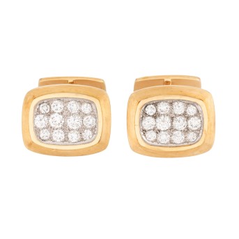 Pair of cufflinks with 24 diamonds 