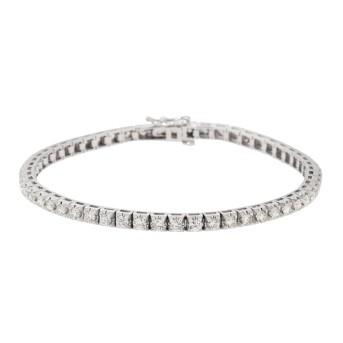 Tennisarmband mit Brillanten zus. 3,10 ct, 