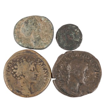 Römische Antike – vierteiliges Münzkonvolut,