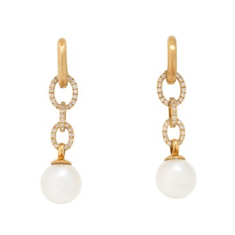 Pair of hoop earrings with pendant,