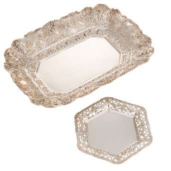 GERMANY, bowl and tray, 800 silver, 1st half 20th century