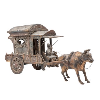 Model of a two-wheeled, noble ox cart. CHINA, around 1910.