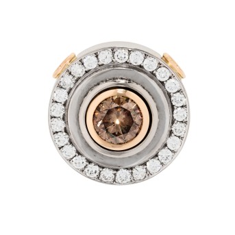 Impressive pendant with a central brilliant-cut diamond of approx. 4.8 ct,