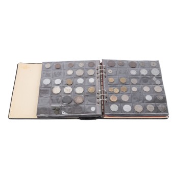 Coin collection from all over the world in an album,