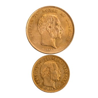 Denmark - Christian IX (1863-1906) 10 Kroner / 20 Kroner 1877