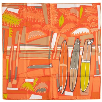 HERMÈS HERMÈS Seidencarré 'SEA SURF & FUN'.