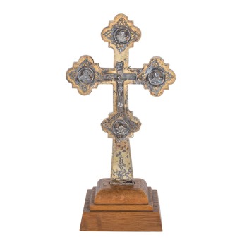 MOSKAU Mitte 19. Jh., Orthodoxes Standkreuz,