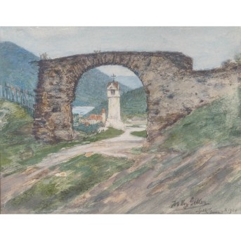 GELLER, JOHANN NEPOMUK (1860-1954), "Das Rote Tor in Spitz/Donau Wachau", 1930,