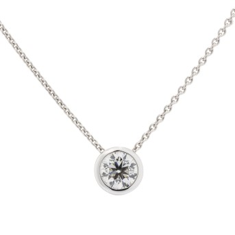Solitaire necklace with brilliant-cut diamond of 1.01 ct,