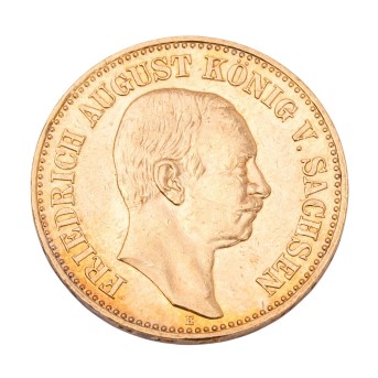 Dt. Kaiserreich /GOLD - Sachsen, Friedrich August III. (1904-1918) 20 Mark 1905-E