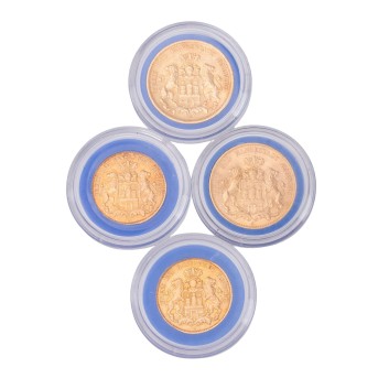 Dt. Kaiserreich /GOLD - Freie und Hansestadt Hamburg, 2x 10 Mark und 2x 20 Mark