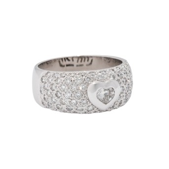 LEO WITTWER ring with brilliant-cut diamond heart approx. 0.24 ct,