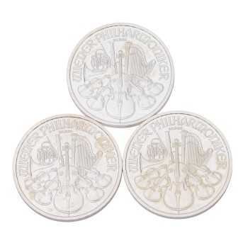 Österreich /SILBER - 3 x 1 Unze Wiener Philharmoniker à 1,50 Euro 2011