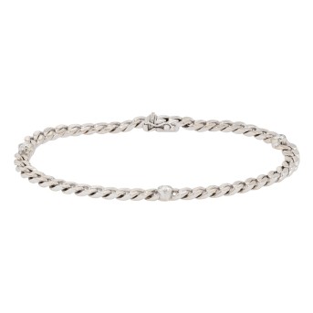 Bracelet with 3 brilliant-cut diamonds totaling approx. 0.45 ct,