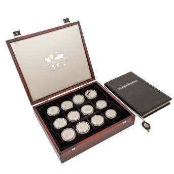 Silver collection - 'Endangered wildlife' with 36 x silver coins, total approx. 840 grams fine