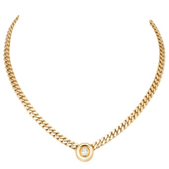 Collier mit ovalem Diamant,