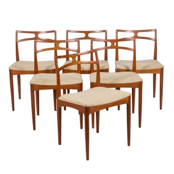 JOHANNES ANDERSEN, Folge von 6 Esszimmerstühle 'Modell 94' 1960-1969