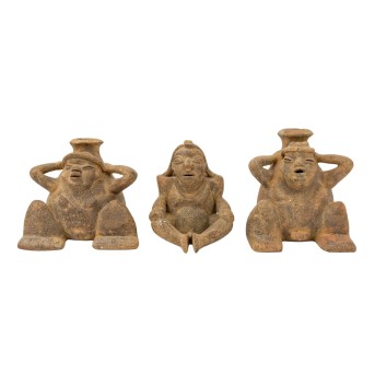 3 figurine vessels. SOUTH AMERICA, 20th century.