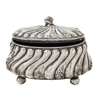 Zuckerdose 800 Silber, deutsch nach 1886.