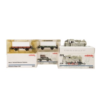 MÄRKLIN 3-piece set 'Museum' consisting of 1 locomotive and 2 cars, Gauge 1,