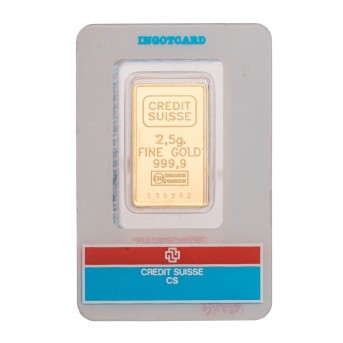 GOLDbarren – 2,5 g GOLD fein, Hersteller Valcambi Credit Suisse,
