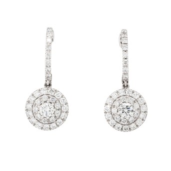 Paar Ohrhänger mit 66 Brillanten