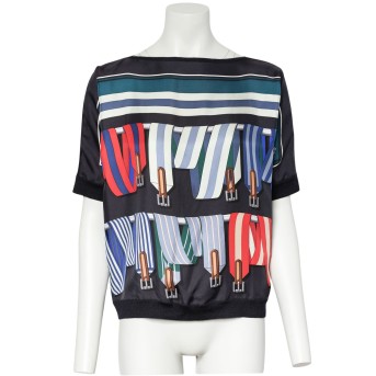 PRE-LOVED ITEM BY @JENNIFERKATHE - HERMÈS Oberteil 'LES SANGLES', Gr. 38 (fr. 40).